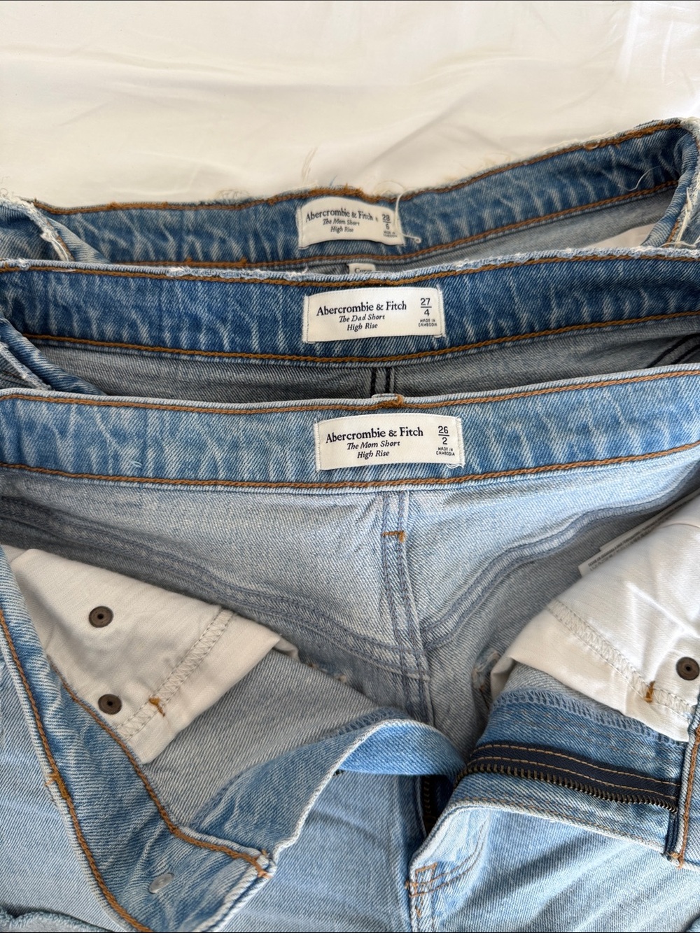Abercrombie & Fitch Light Blue High-Rise Jeans Trio